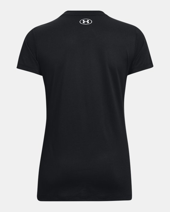 Women's UA Tech™ Crest Short Sleeve, Black, pdpMainDesktop image number 5